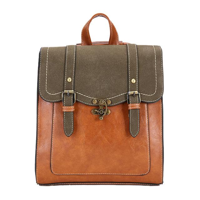 The Book Bag - Vintage Faux Leather Backpack