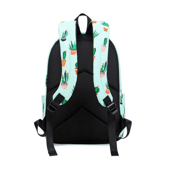 Simple Cactus Waterproof School Backpack