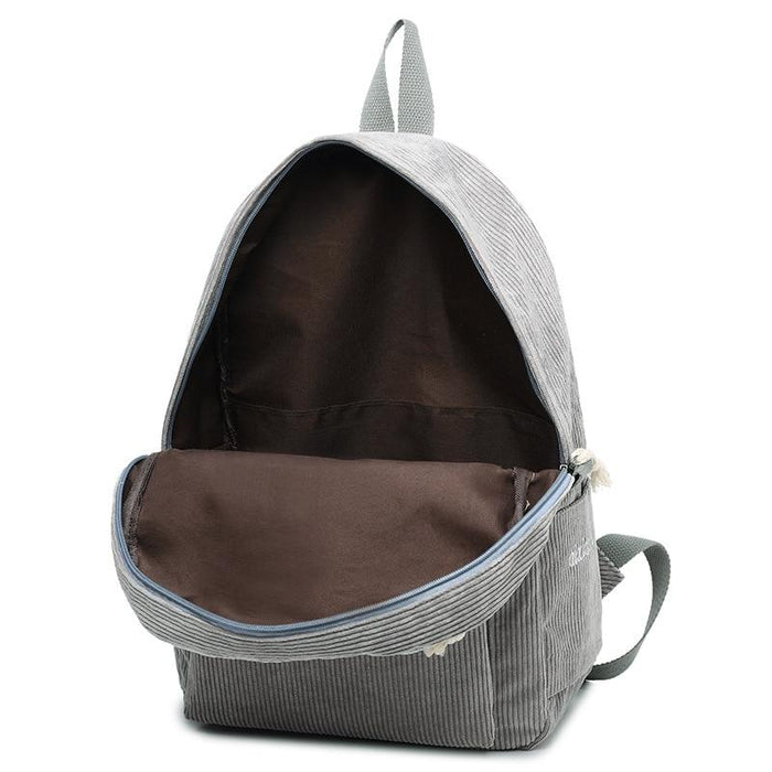 Small Corduroy School Backpack Bookbag