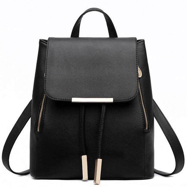 The Faux-Leather Flip Top Backpack