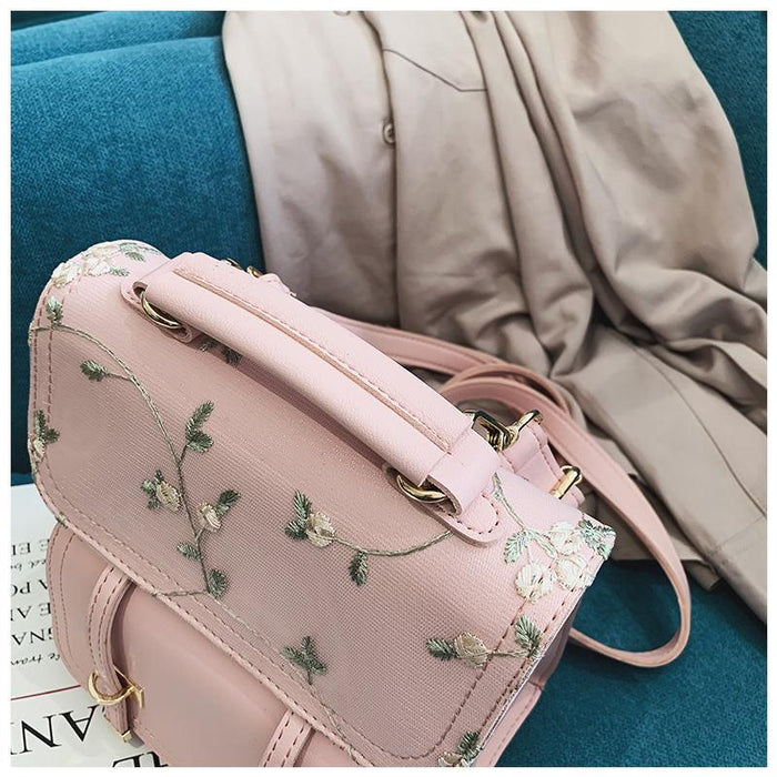 bristol small floral appliqué leather backpack Backpack Purse, Floral Embroidery Vintage Faux Leather Backpack Purse — Pesann.com