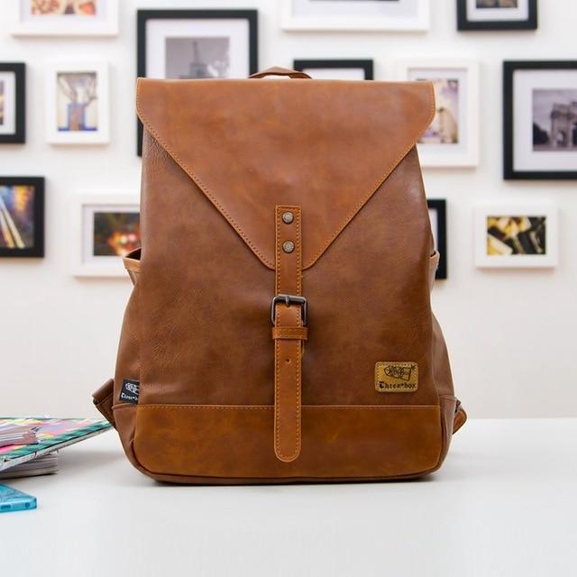 Vintage Vegan Leather Laptop Backpack