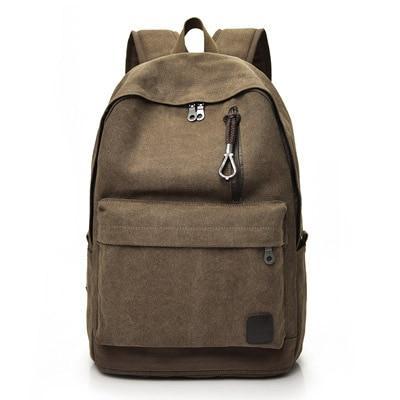 Simple Vintage Canvas School Backpack