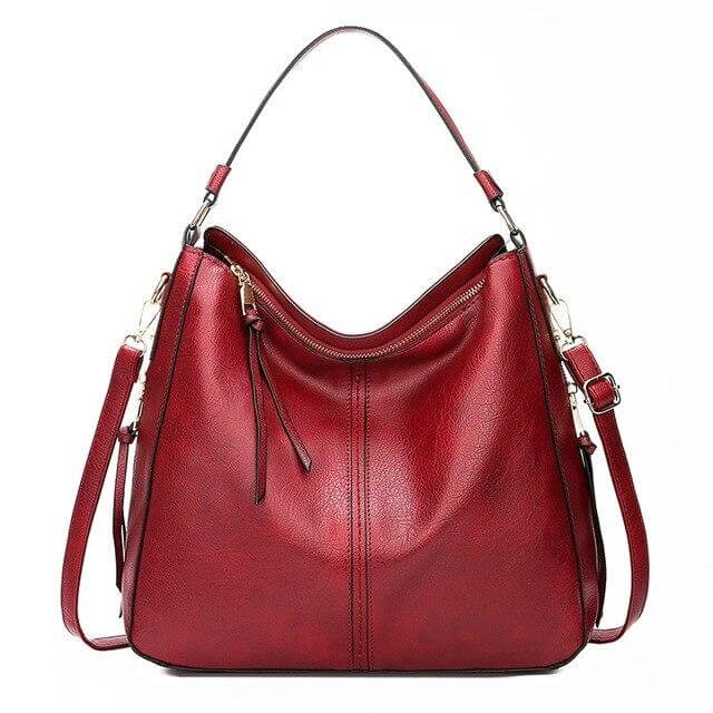Red Leather Bag Women Leather Sling Leather Hobo Bag Large Leather