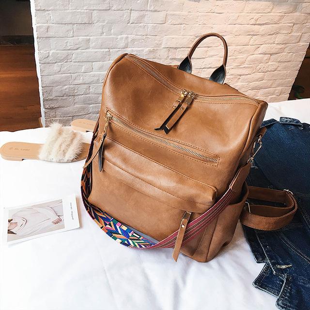 Leather Bookbag, Large Leather Backpack, Everyday Bag | Mayko Bags